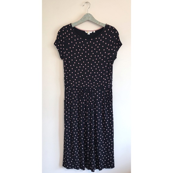 Boden Dresses & Skirts - Boden Amelie Jersey Dress Black Pink Dot